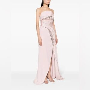 Gaby Charbachy Crystal-Embellished Bandeau Gown Sz 42